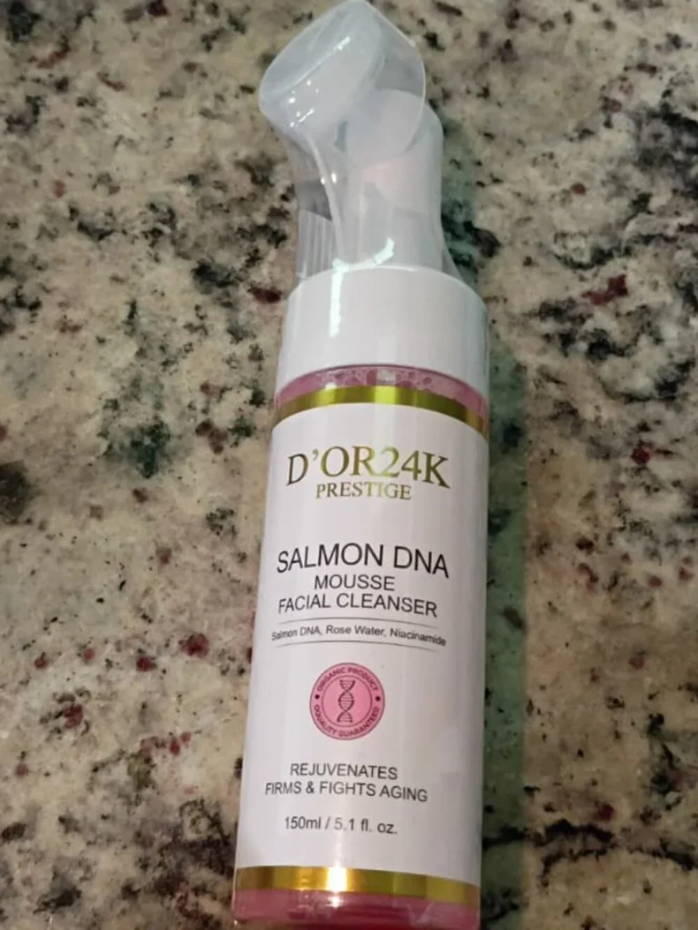 D'OR 24K SALMON DNA MOUSSE FACIAL CLEANSER-REJUVENATE,FIRM&ANTIAGE-5.1 oz/150 ml